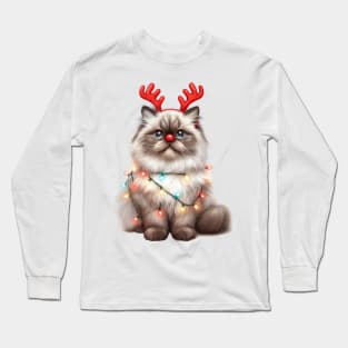 Christmas Red Nose Himalayan Cat Long Sleeve T-Shirt